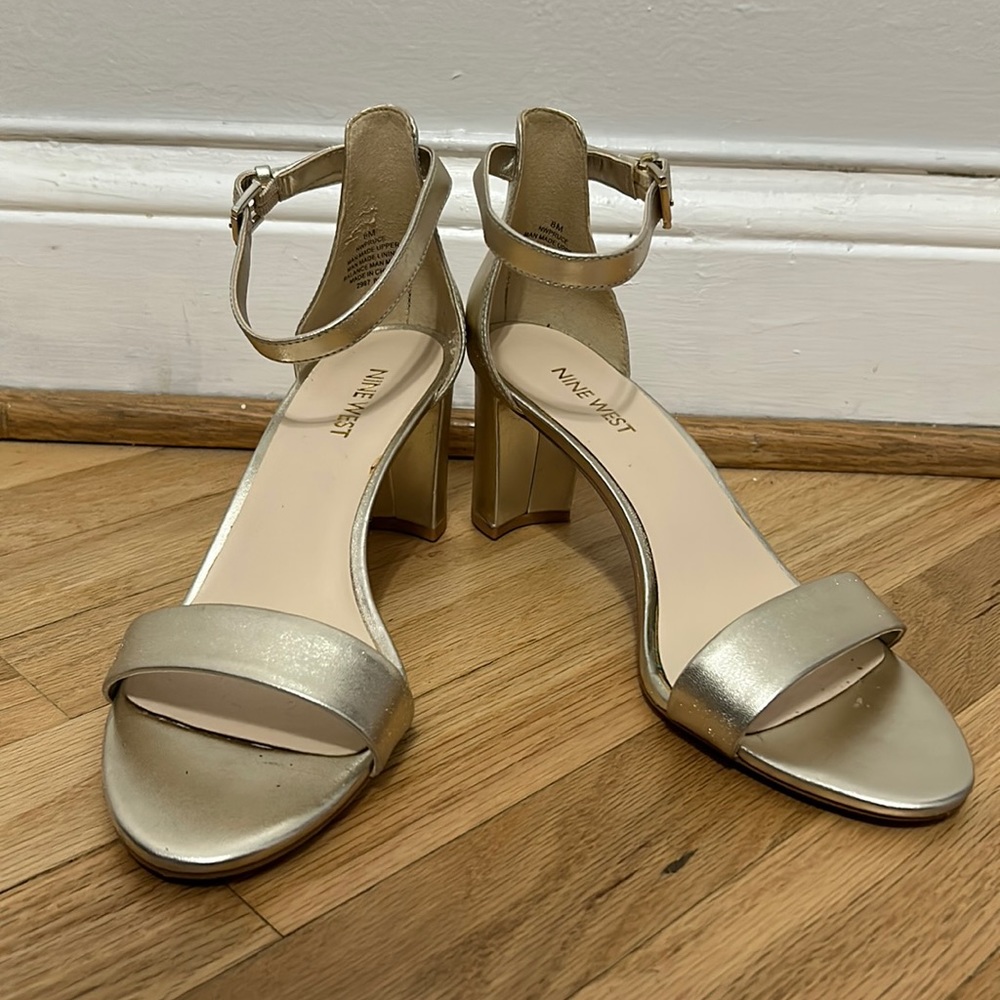 Gold block heels- nearly new!